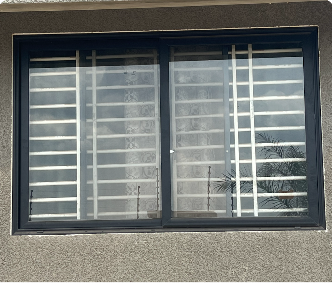 Clear Black Frame Sliding Window